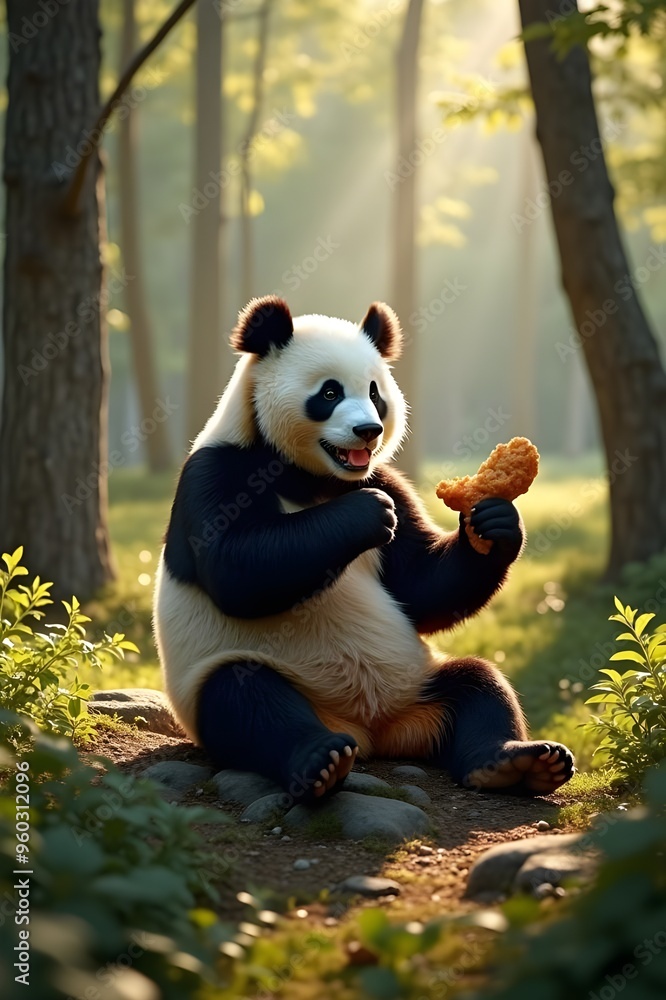 panda in the woods panda in the woods