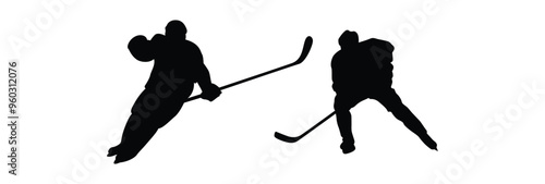 hockey player vector Silhouettes