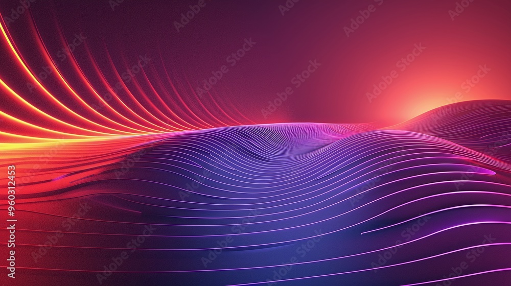 Vibrant abstract landscape with flowing lines and glowing colors, creating a dynamic visual experience of motion and light. Vibrant abstract landscape with flowing lines and glowing colors, creating a dynamic visual experience of motion and light.