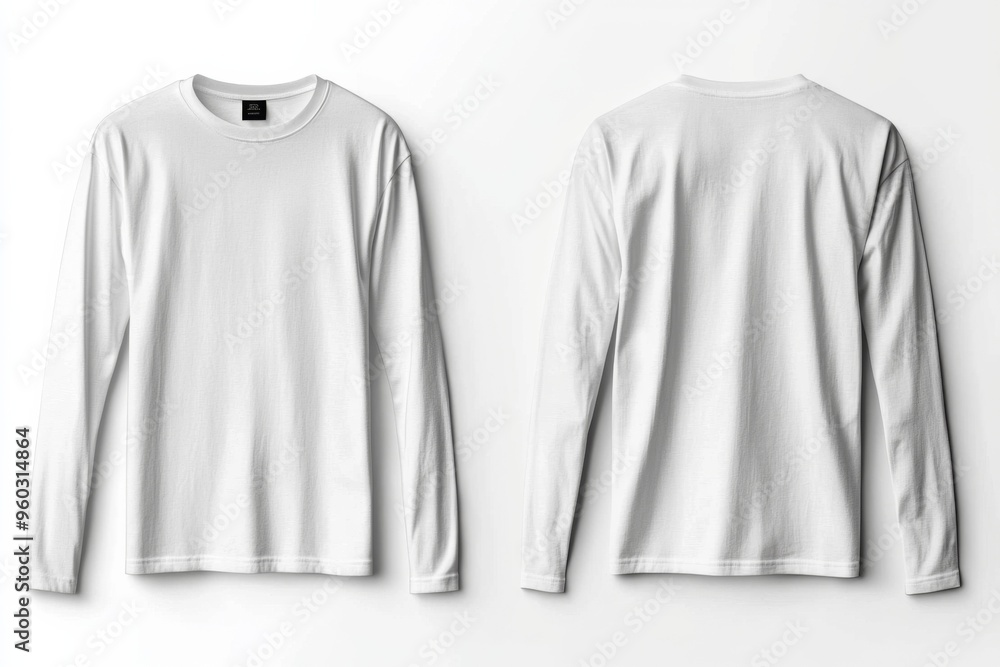 White Long Sleeve Tshirt Mockup Isolated created with Generative AI White Long Sleeve Tshirt Mockup Isolated created with Generative AI