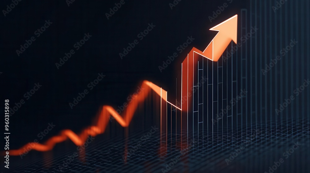 Interest rate symbol fading into darkness with a downward arrow, illustrating economic decline Interest rate symbol fading into darkness with a downward arrow, illustrating economic decline