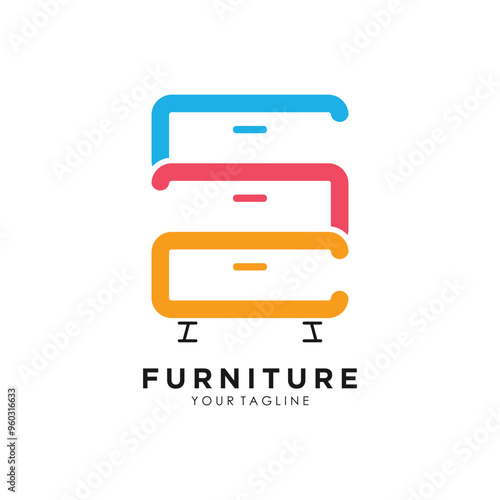 Furniture logo design with creative concept idea
