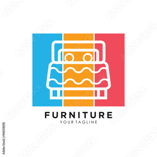 Furniture logo design with creative concept idea