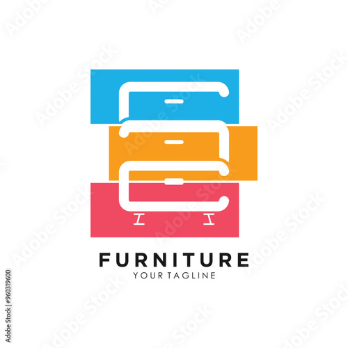 Furniture logo design with creative concept idea