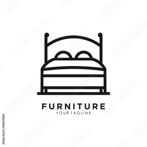 Furniture logo design with creative concept idea