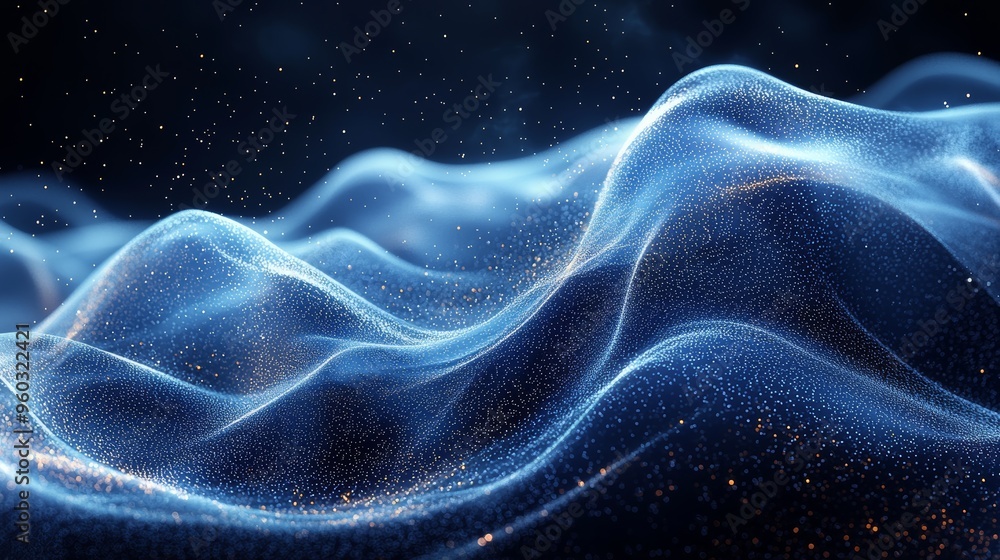 Flowing waves of light and energy create a mesmerizing abstract visual representation of motion in a dark environment Flowing waves of light and energy create a mesmerizing abstract visual representation of motion in a dark environment