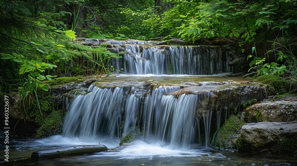 tranquil forest cascade serene woodland waterfall lush greenery natures hidden gem landscape photography tranquil forest cascade serene woodland waterfall lush greenery natures hidden gem landscape photography
