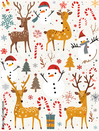 New Year and Christmas card, graphic advertising backgrounds in a doodle 2D illustrator style.