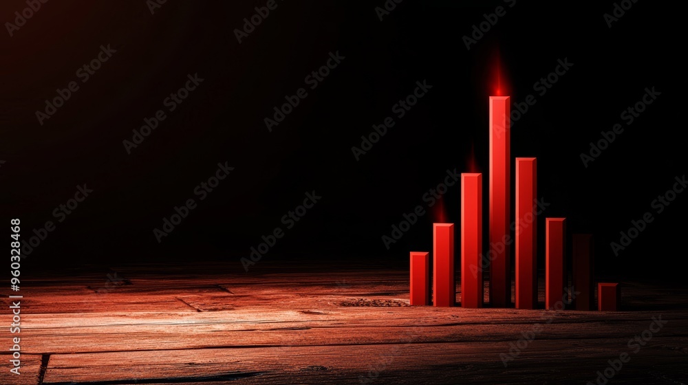 A chart showing a sharp stock drop after a negative earnings report, with high volume bars and a deep red candlestick A chart showing a sharp stock drop after a negative earnings report, with high volume bars and a deep red candlestick