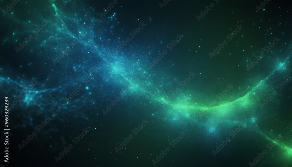 blue and green glowing particles form an abstract background. blue and green glowing particles form an abstract background.