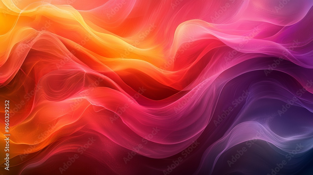 Vibrant abstract swirl of colorful waves showcasing red, orange, pink, and purple hues blending fluidly together during twilight Vibrant abstract swirl of colorful waves showcasing red, orange, pink, and purple hues blending fluidly together during twilight