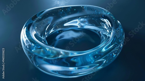 Wallpaper Mural translucent liquid ring shape rotating in abstract space fluid dynamics simulation 3d rendering Torontodigital.ca