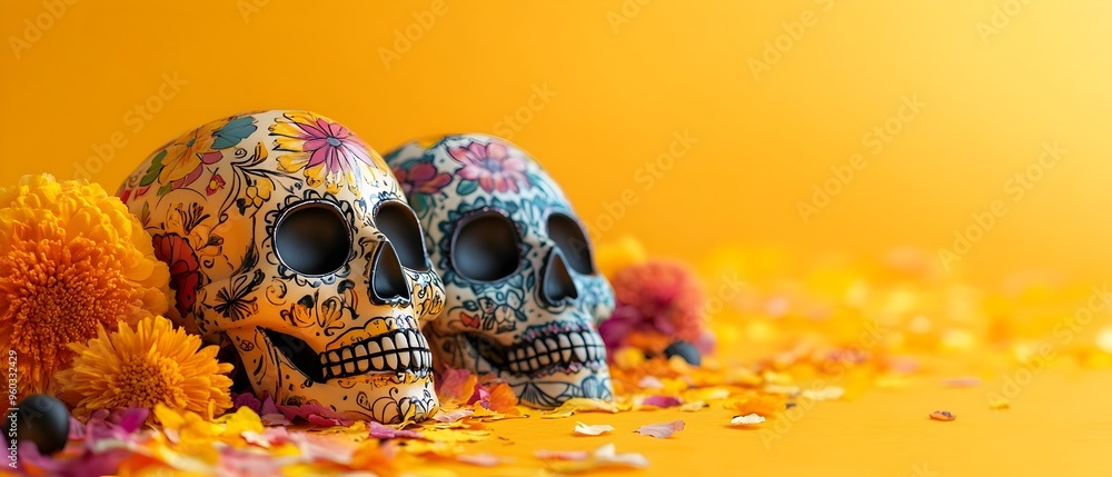 colorful-decorated-sugar-skulls-for-day-of-the-dead-holiday-traditional