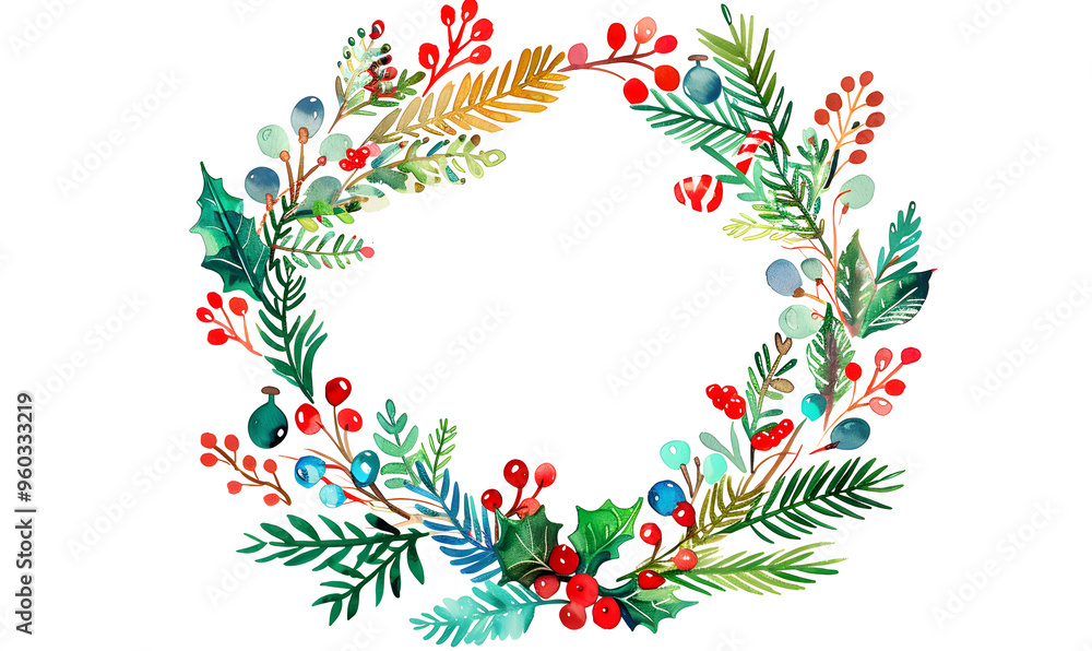 Fototapeta premium New Year and Christmas card, graphic advertising backgrounds in a doodle 2D illustrator style