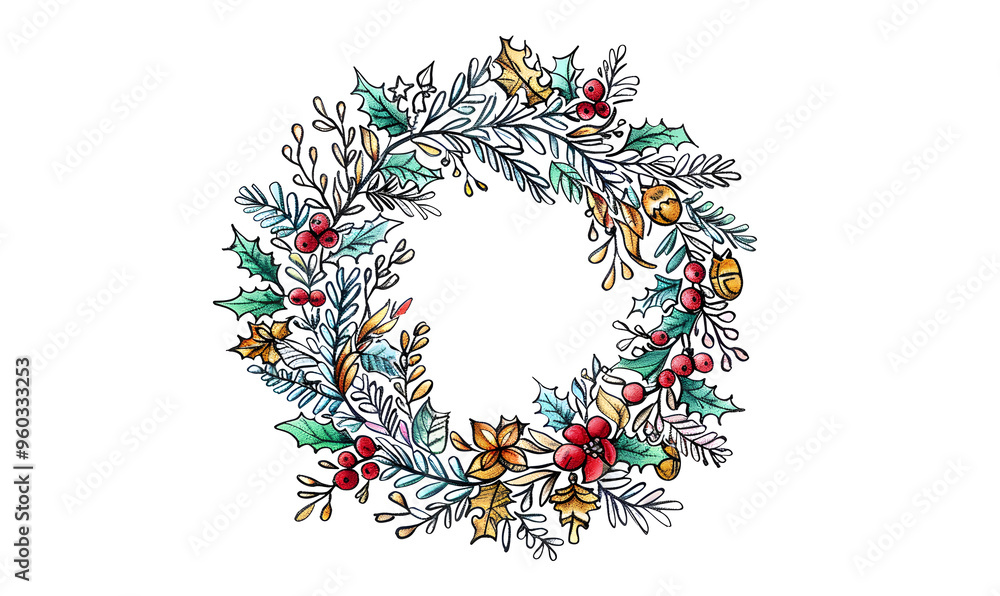 New Year and Christmas card, graphic advertising backgrounds in a doodle 2D illustrator style New Year and Christmas card, graphic advertising backgrounds in a doodle 2D illustrator style