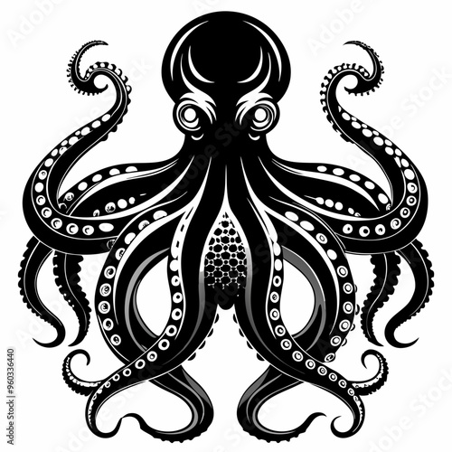 Octopus silhouette vector illustration