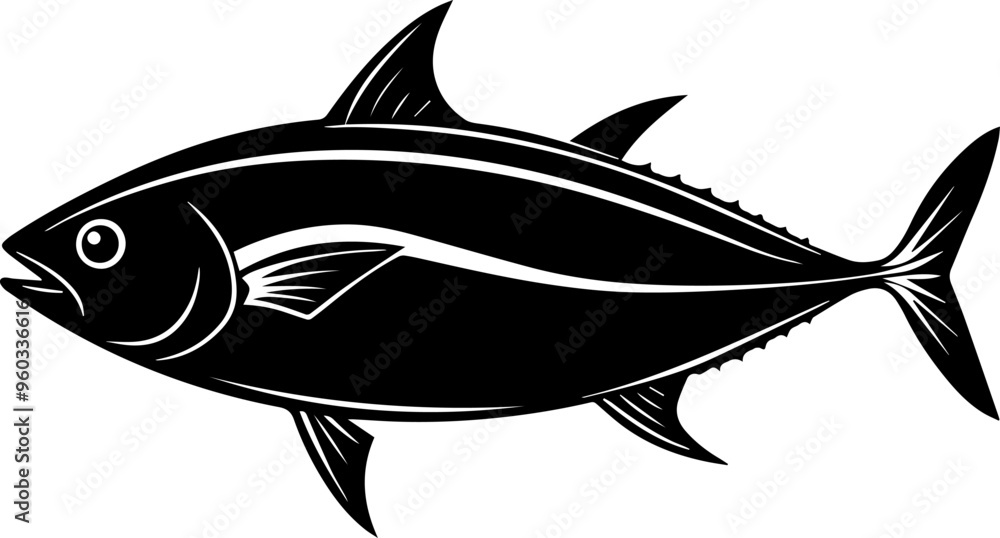 tuna fish silhouette vector illustration tuna fish silhouette vector illustration