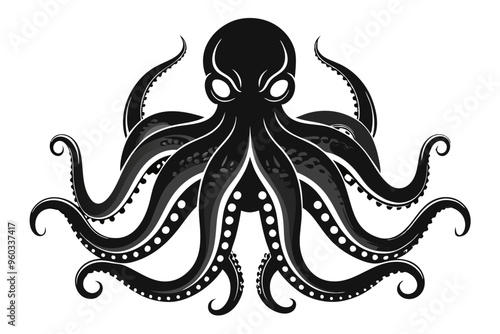 Octopus silhouette vector illustration