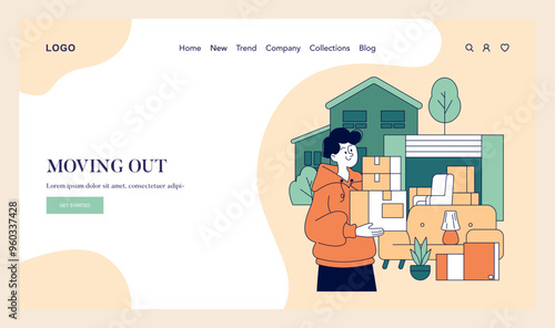 Moving Out. Flat Vector Illustration