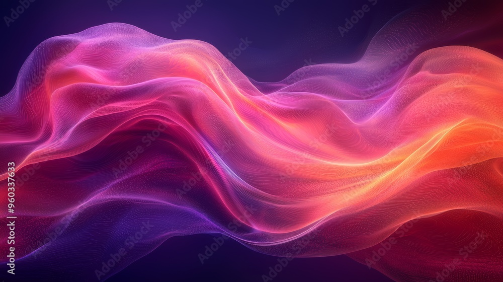 Abstract waves of color flowing gently in a beautiful gradient pattern against a dark background Abstract waves of color flowing gently in a beautiful gradient pattern against a dark background