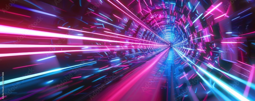 Dynamic abstract tunnel of light showcasing vibrant colors and motion, perfect for futuristic themes and technology concepts. Dynamic abstract tunnel of light showcasing vibrant colors and motion, perfect for futuristic themes and technology concepts.