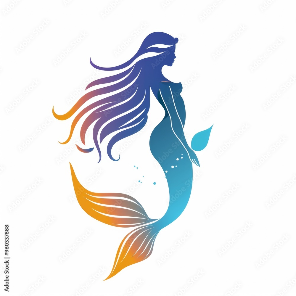 mermaid logo design with vector concept on white background mermaid logo design with vector concept on white background