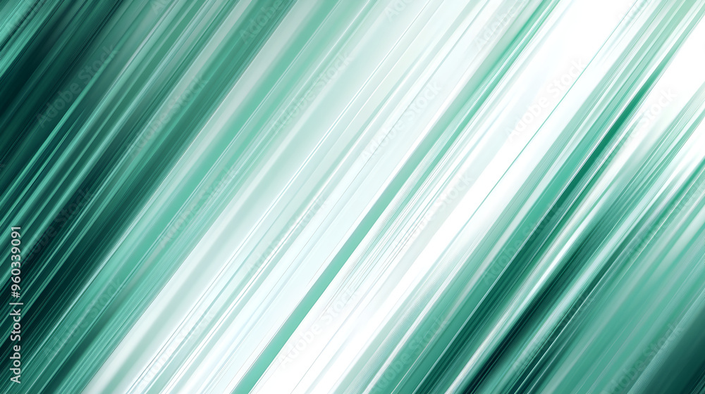 Abstract background with holographic diagonal green lines on white background. Minimalistic striped shimmering banner. Trendy design of futuristic texture. Modern dynamic wallpaper with copy space. Abstract background with holographic diagonal green lines on white background. Minimalistic striped shimmering banner. Trendy design of futuristic texture. Modern dynamic wallpaper with copy space.