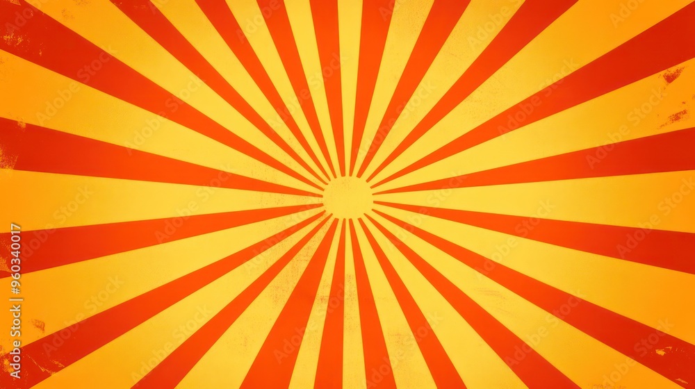 Obraz premium Vibrant red and yellow sunburst pattern creating a dynamic and eye-catching background.