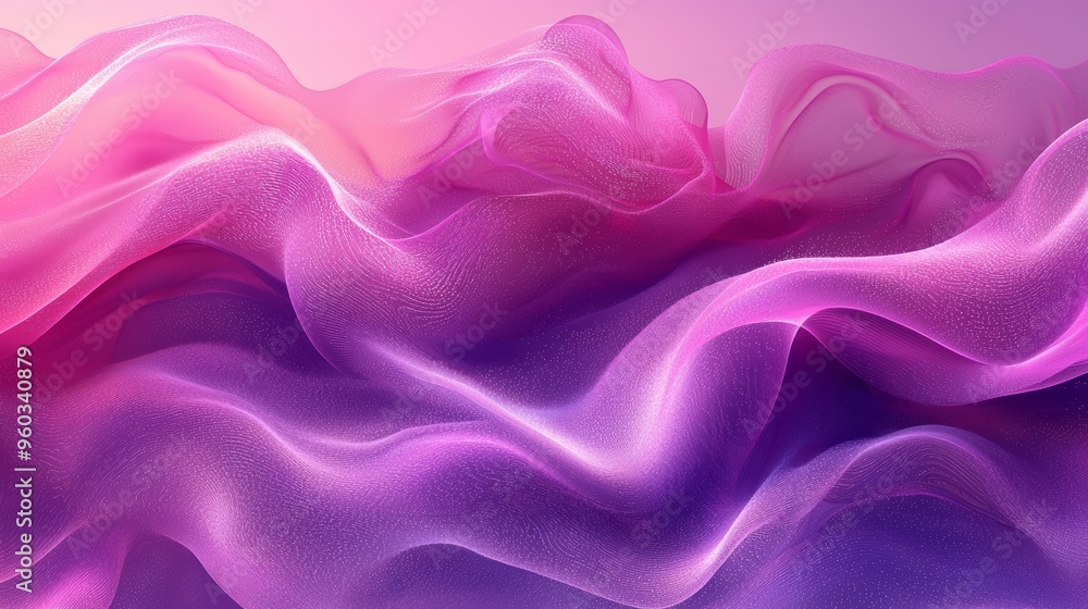 Obraz premium Soft pink and purple fabric waves flowing gently in a serene abstract composition during twilight hours