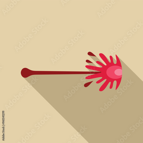 Blood artery vein bleeding with long shadow illustration in flat style, suitable for medical graphic assets