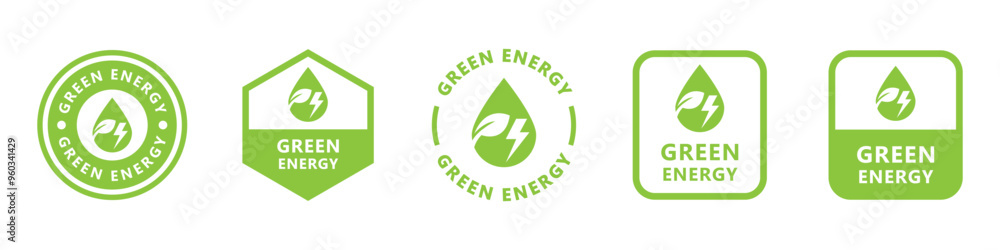 Green Energy - vector signs for business labeling. Green Energy - vector signs for business labeling.