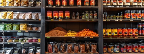 Wallpaper Mural Jars and bottles of organic products on display in a natural food store Torontodigital.ca