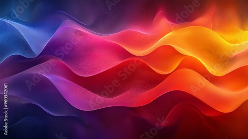 Colorful abstract wave patterns flowing smoothly in a blend of vibrant hues