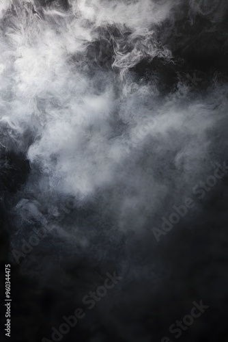 Swirling Mist in Shades of Grey and Black with Ghostly Shapes