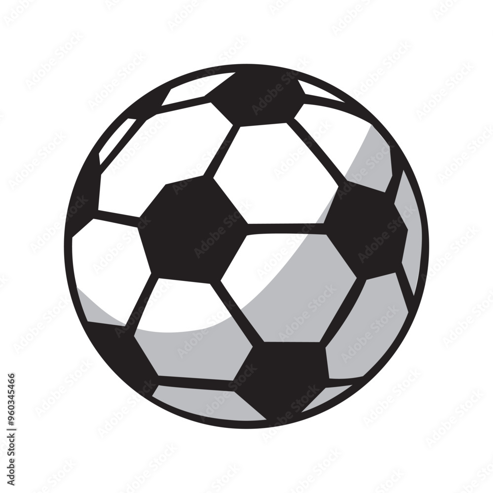 Fototapeta premium soccer ball in white background in clip art style, good for soccer design element