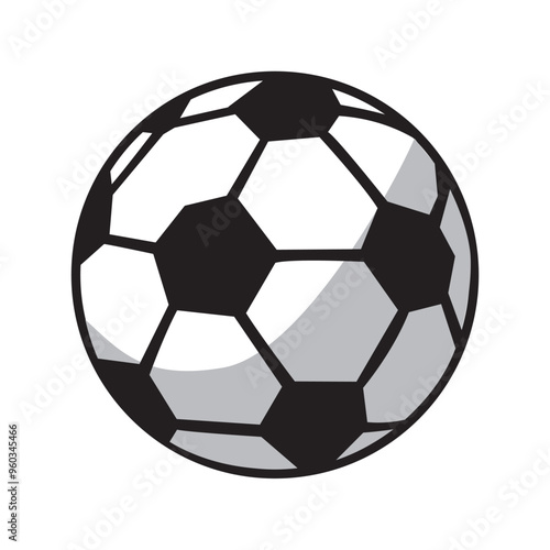 soccer ball in white background in clip art style, good for soccer design element