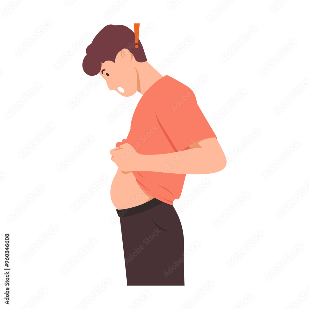 Fat man, obese. Overweight male. People worried about their weight. Vector illustration isolated on white background. Fat man, obese. Overweight male. People worried about their weight. Vector illustration isolated on white background.
