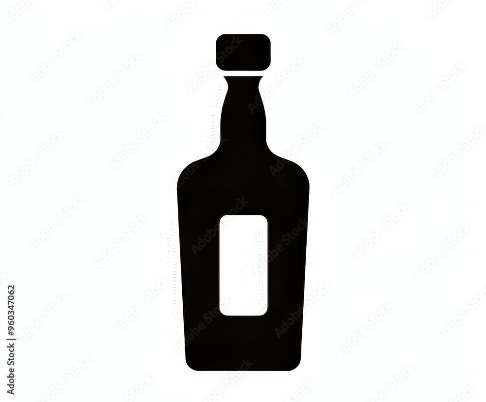 Silhouette of a classic bottle against a minimalistic background. Silhouette of a classic bottle against a minimalistic background.