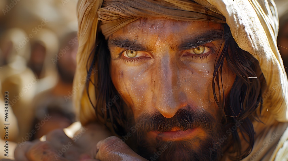 A close-up of Jesus' hands gently resting on the eyes of a blind man, with a soft, radiant light emanating from His touch, the background softly blurred with warm, golden hues, A close-up of Jesus' hands gently resting on the eyes of a blind man, with a soft, radiant light emanating from His touch, the background softly blurred with warm, golden hues,