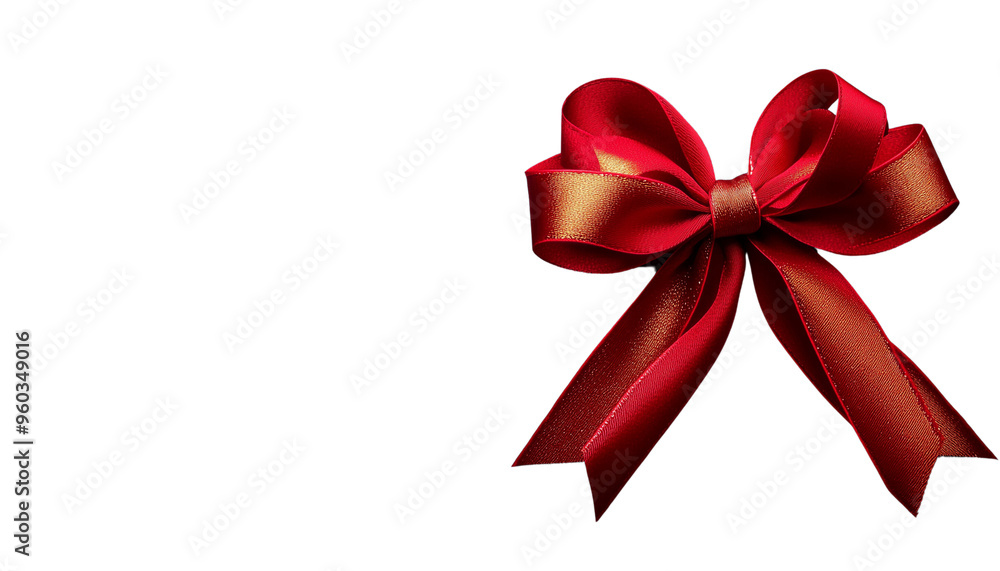 Elegant red gift bow with ribbon isolated on a white background, perfect for celebrations, gifts, or festive decorations. Elegant red gift bow with ribbon isolated on a white background, perfect for celebrations, gifts, or festive decorations.