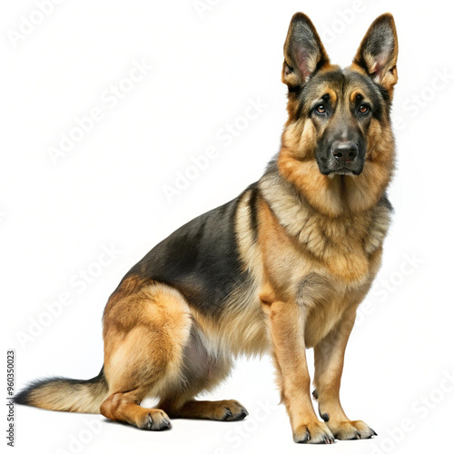 Alsatian Dog isolated on a white background