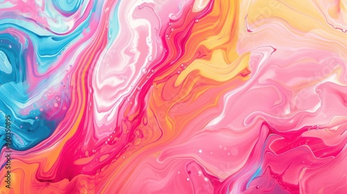 Wallpaper Mural vibrant abstract fluid art background colorful marbled liquid texture Torontodigital.ca