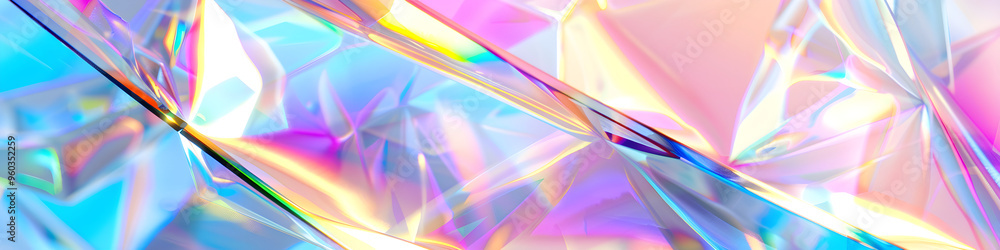 Abstract holographic texture of geometric crystals in Y2K style. Macro 3d render of transparent glass, mineral, plastic. Sharp iridescent sleek surface. Trendy pink and blue colorful futuristic banner Abstract holographic texture of geometric crystals in Y2K style. Macro 3d render of transparent glass, mineral, plastic. Sharp iridescent sleek surface. Trendy pink and blue colorful futuristic banner