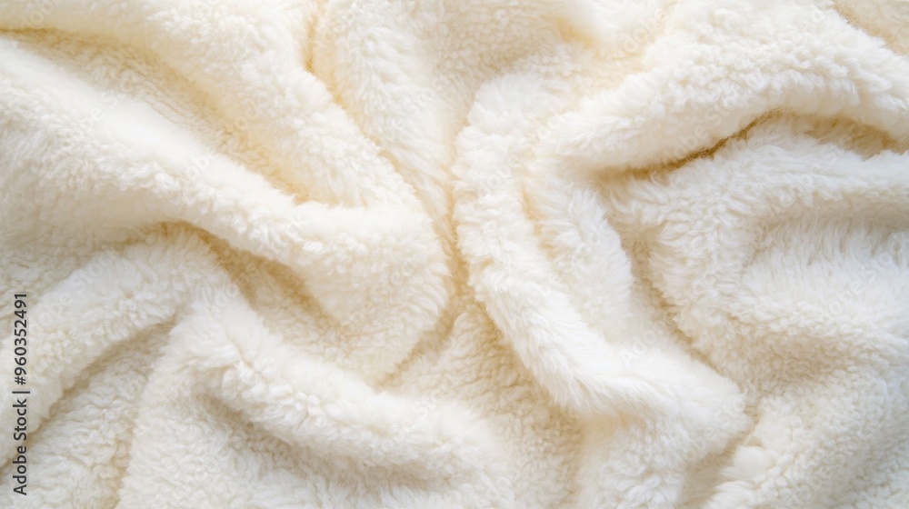 A soft, white, fluffy blanket draped in gentle waves, creating a cozy and inviting texture. A soft, white, fluffy blanket draped in gentle waves, creating a cozy and inviting texture.