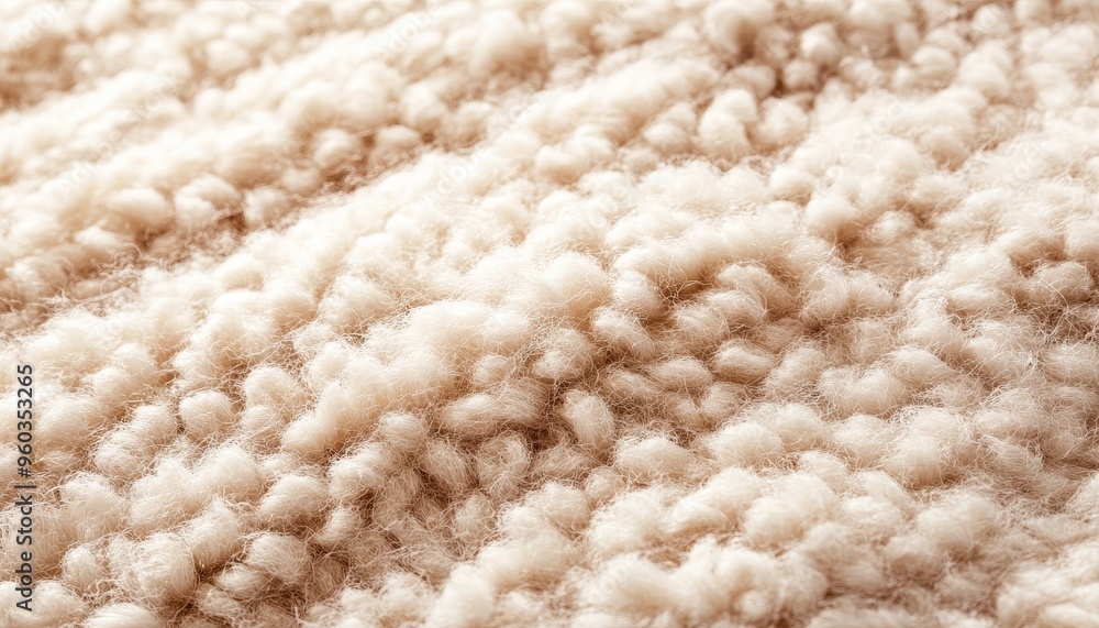 A close-up view of a soft, textured fabric in a light beige color, showcasing its plush and cozy appearance. A close-up view of a soft, textured fabric in a light beige color, showcasing its plush and cozy appearance.