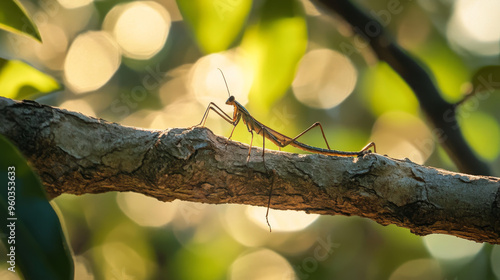 Wallpaper Mural Stick Insect on a Branch in a Lush Forest Torontodigital.ca