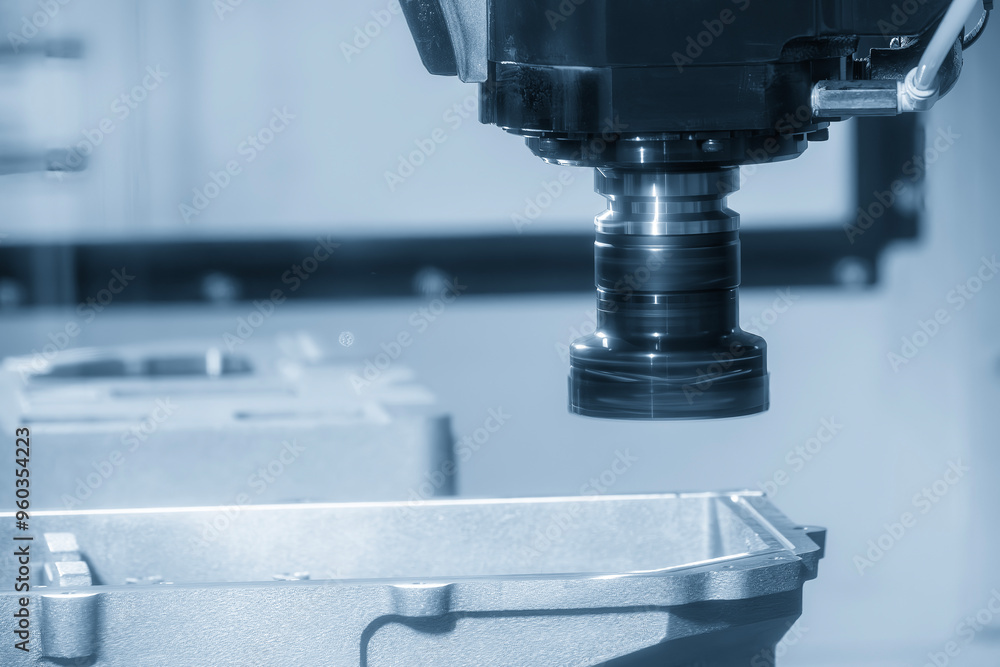 The CNC milling machine rough cutting the injection mold parts by indexable tools. The CNC milling machine rough cutting the injection mold parts by indexable tools.