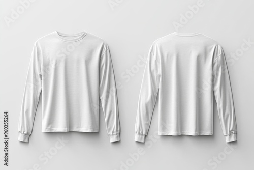 White Long Sleeve Tshirt Mockup Isolated created with Generative AI