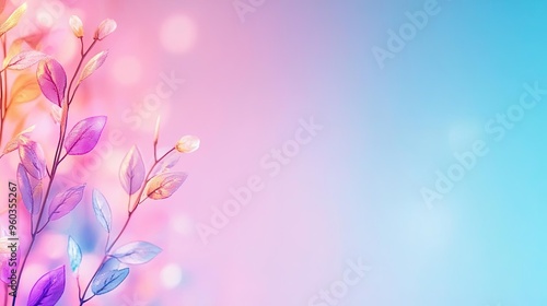 A vibrant floral design with colorful leaves against a soft pastel background, perfect for inspiration and creativity.