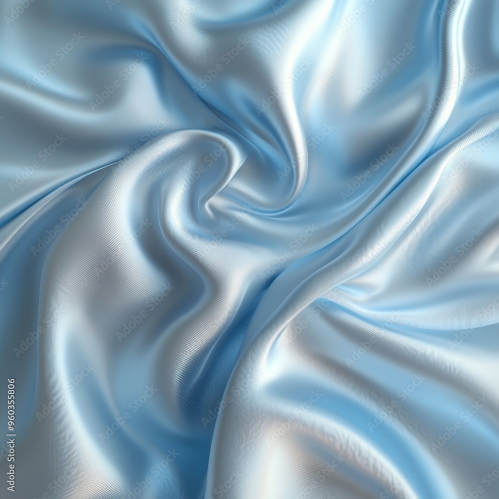 Obraz premium Elegant Light Blue Satin Fabric with Luxurious Texture